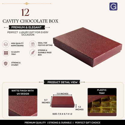 Brown 12 Cavity Chocolate Box