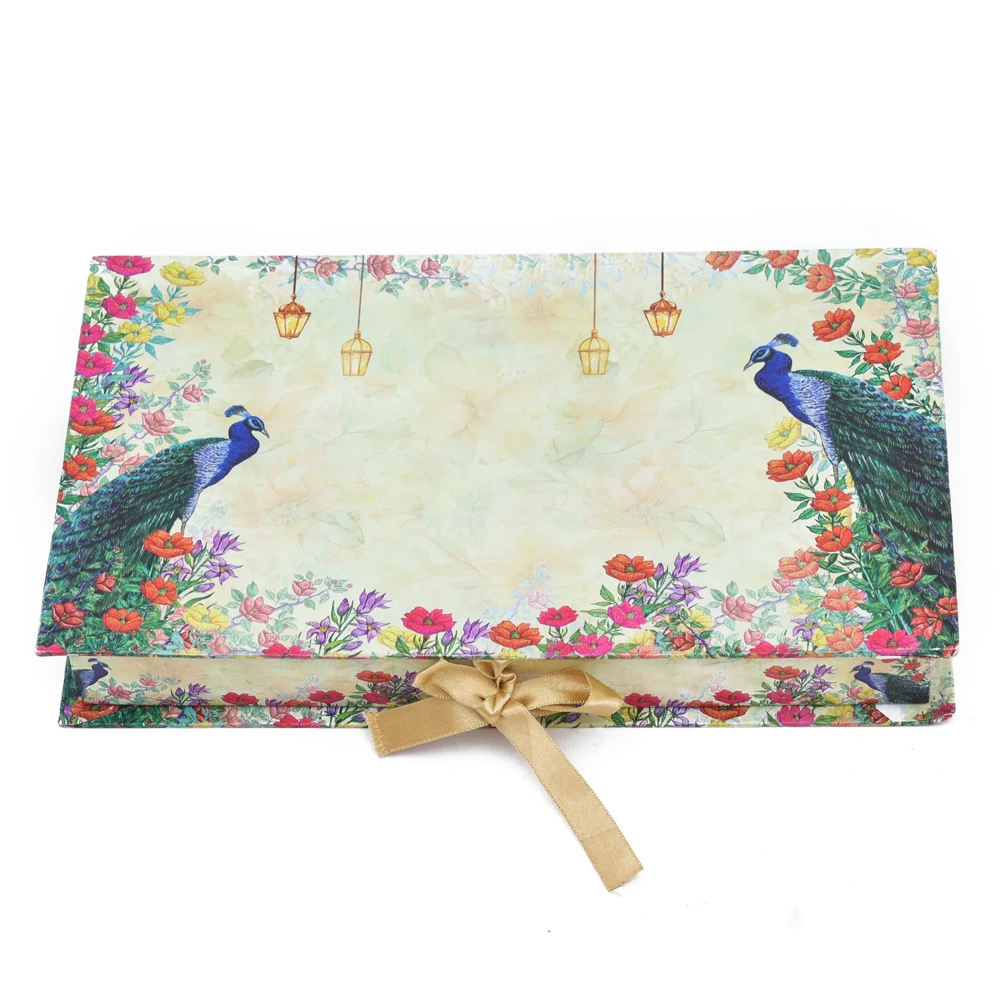 Peacock Design Gift Combo Pack | Sweet Box, Paper Bag & Envelope | Premium Festive Packaging | Grownex Packaging | Sweet Box