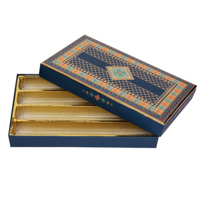 1 Kg Blue Foil 4 Line Premium Sweet Box Grownex Packaging Sweet Box