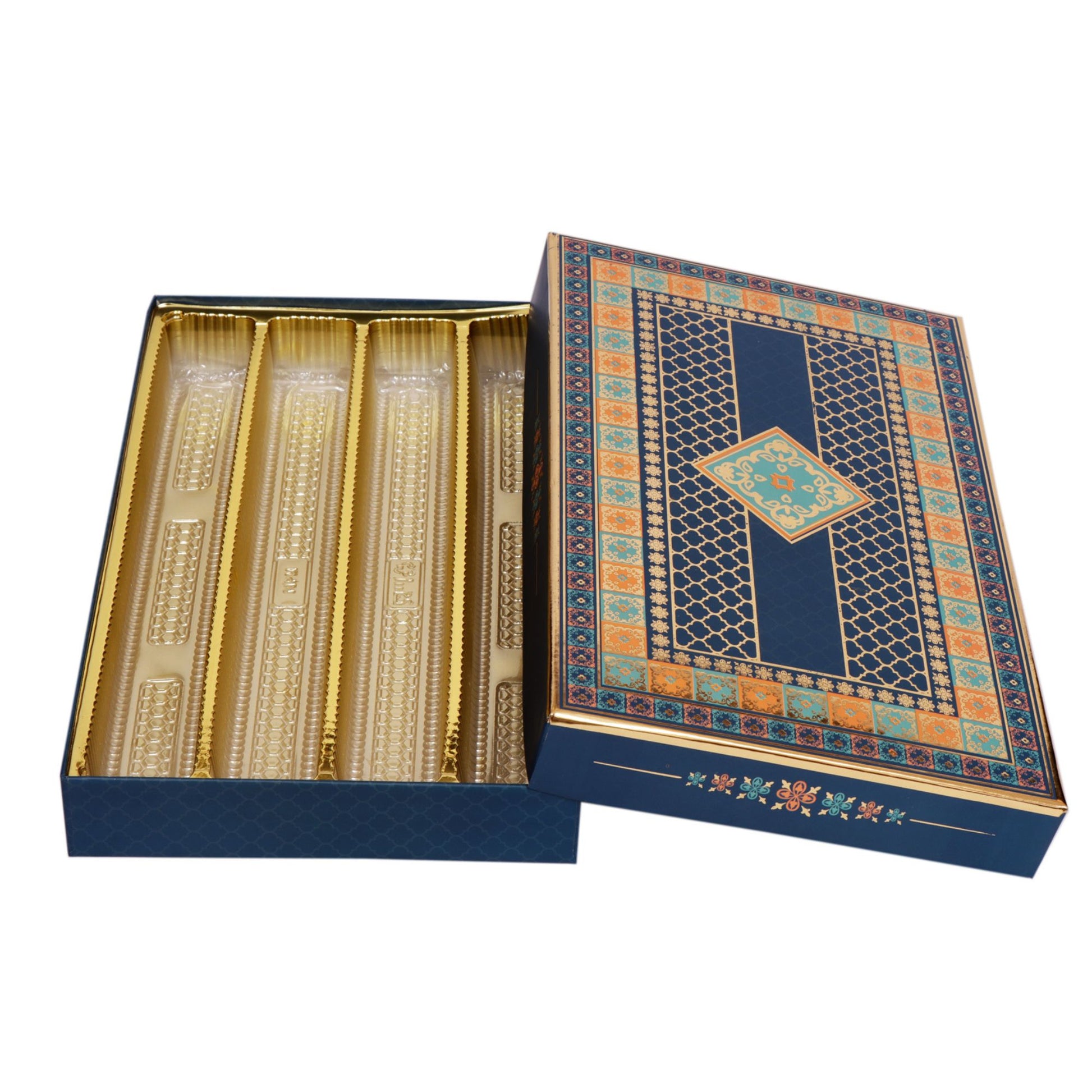 1 Kg Blue Foil 4 Line Premium Sweet Box Grownex Packaging Sweet Box