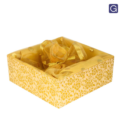 Floral Gold Hamper Basket | Stylish Basket for Festive & Corporate Gifting