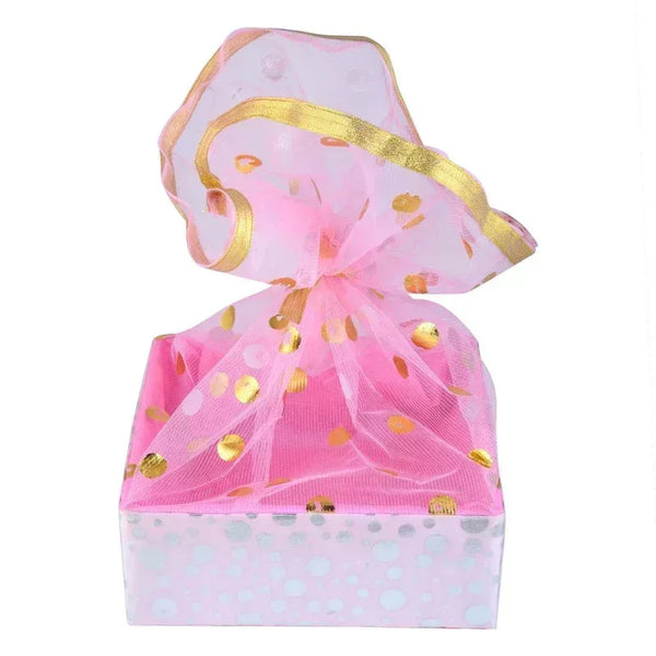 Polka Pink Gift Hamper Basket - Front View | Grownex Packaging