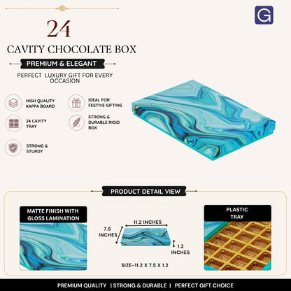 Marble Blue 24 Cavity Chocolate Box