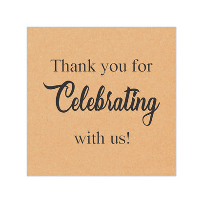Thank You Celebration Card – Elegant Kraft Paper Thank You Note | Grownex Packaging | Tags & Stickers