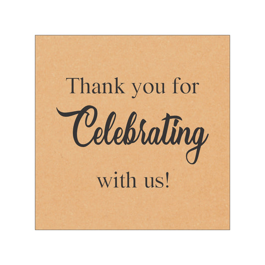 Thank You Celebration Card – Elegant Kraft Paper Thank You Note | Grownex Packaging | Tags & Stickers