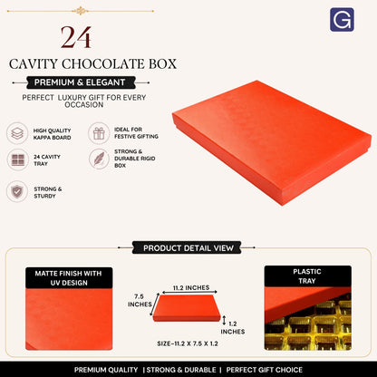 Red 24 Cavity Chocolate Box