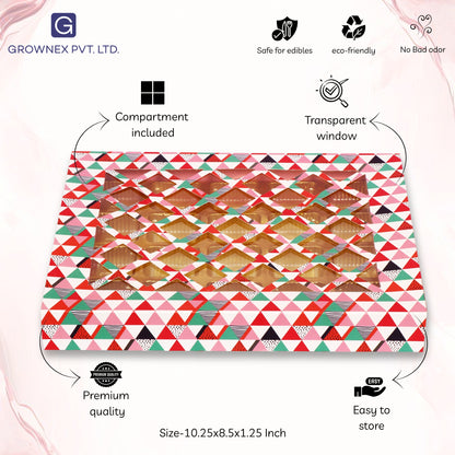 20 Cavity Folding Chocolates Packing Box - Diamond Pink | Grownex Packaging | Chocolate Box
