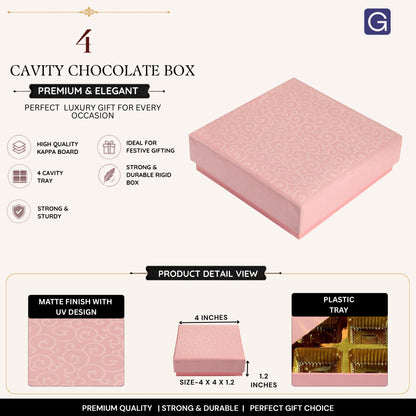 Baby Pink 4 Cavity Chocolate Box