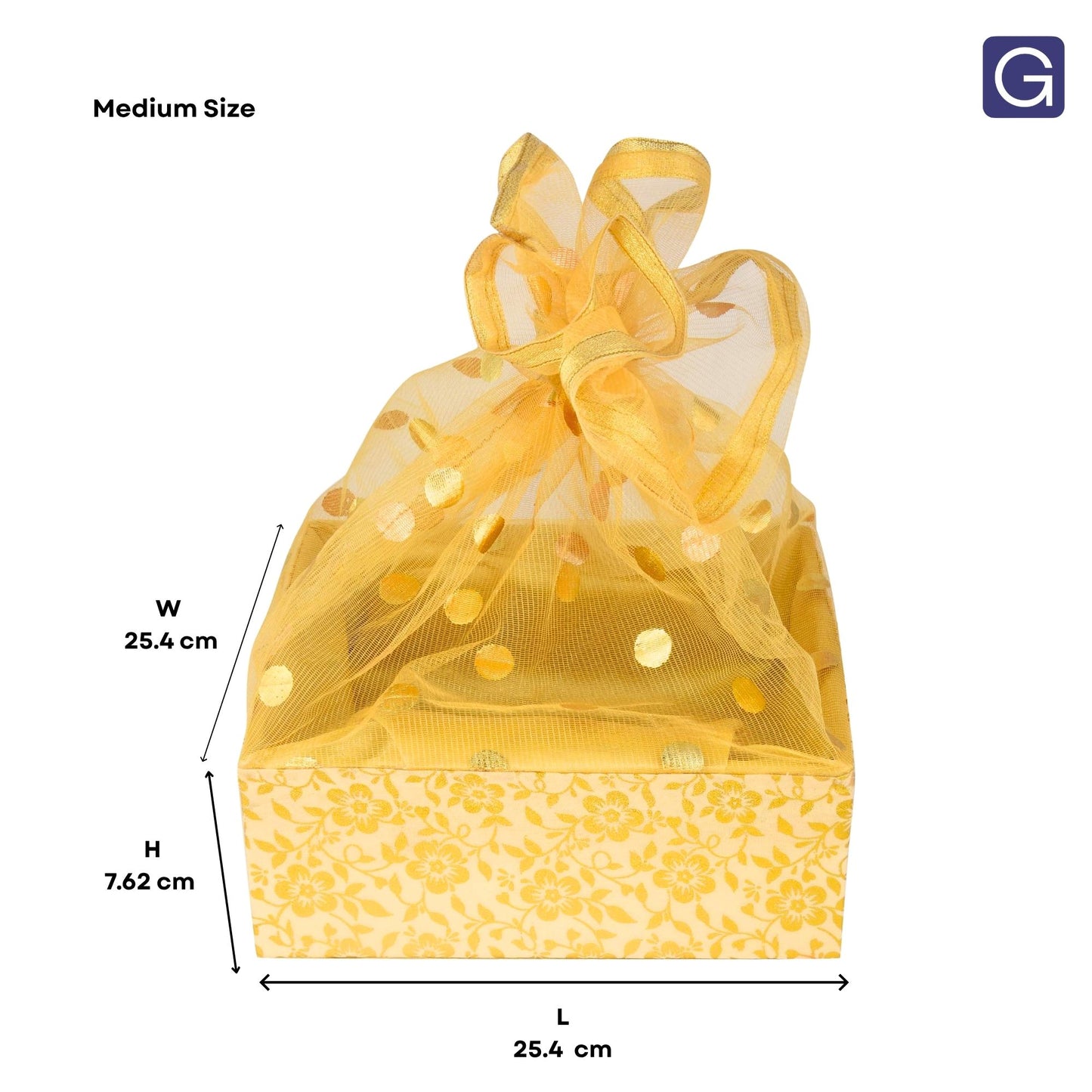 Floral Gold Hamper Basket | Stylish Basket for Festive & Corporate Gifting