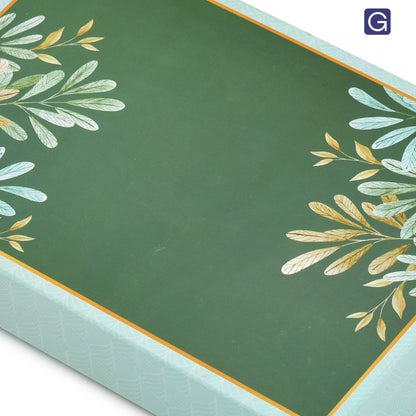 Green Leaf 4 Line Sweet Box | 500gm Premium Mithai Festival Gift Packaging Box