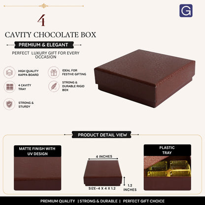 Brown 4 Cavity Chocolate Box