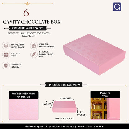 Baby Pink 6 Cavity Chocolate Box