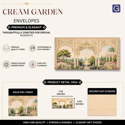 Cream Garden Theme Print Envelope