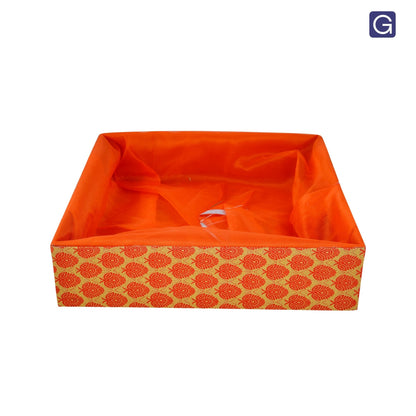 Floral Orange Decorative Hamper Basket | Stylish Shagun Basket