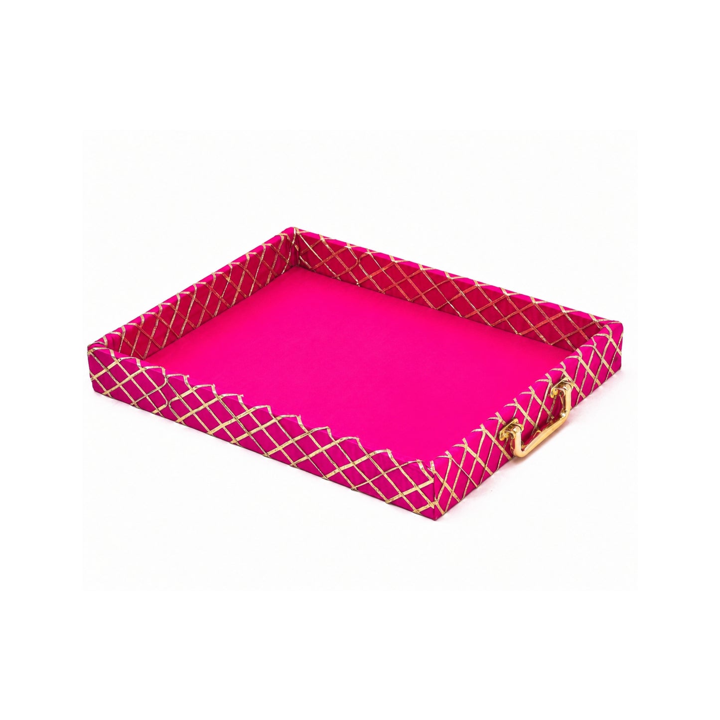 Traditional Rani Pink Wooden Square Lace Hamper Tray