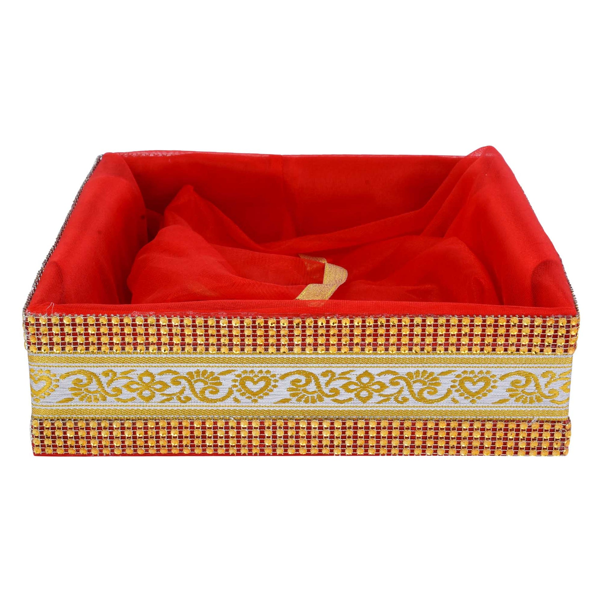 5 Piece Combo Large Decorative Sweet Box Set (12x12x3 Inch) | Festive Gift Packing Box for Diwali, Wedding & Return Gifts | Grownex Packaging | Basket & Tray
