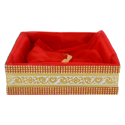 5 Piece Combo Large Decorative Sweet Box Set (12x12x3 Inch) | Festive Gift Packing Box for Diwali, Wedding & Return Gifts | Grownex Packaging | Basket & Tray