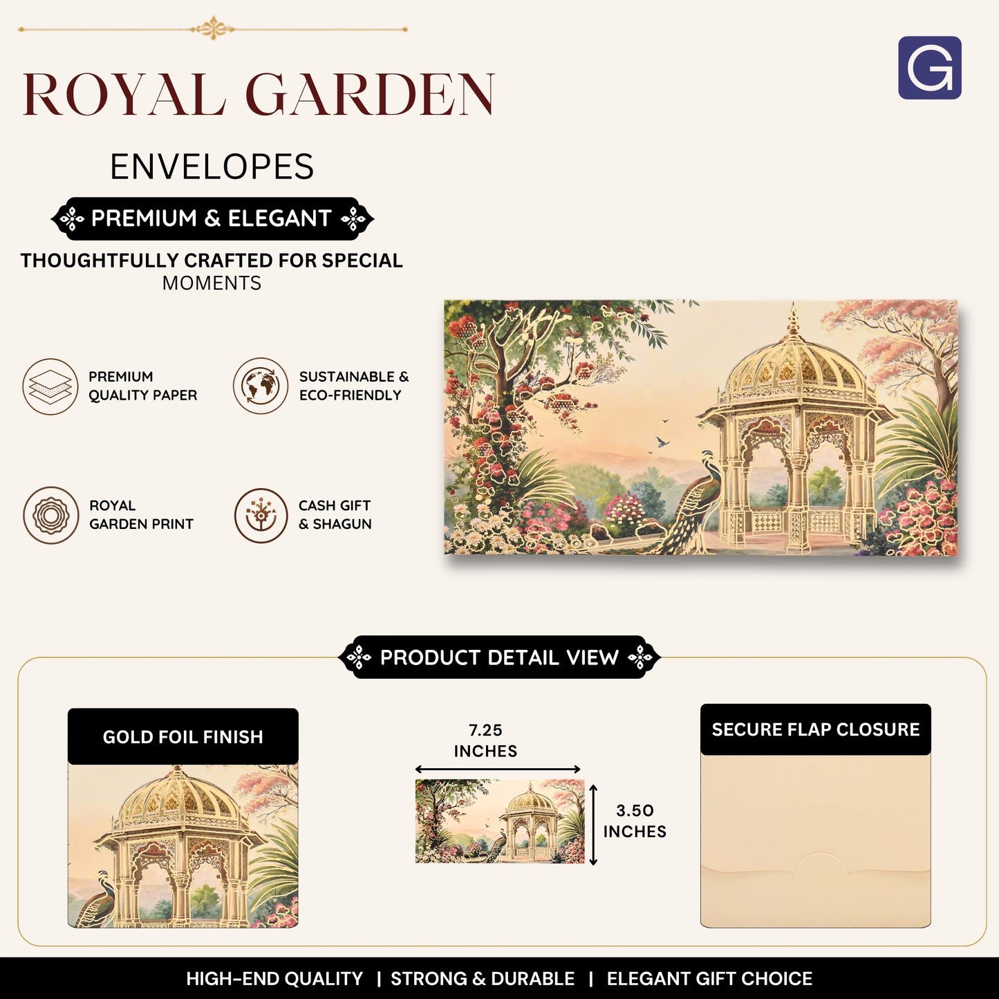 Royal Garden Print Envelope