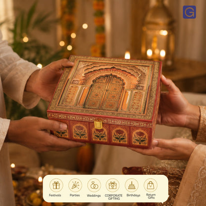 Royal door wooden box festive presentation