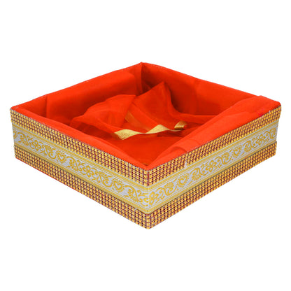 4 Jar Hamper Basket Orange