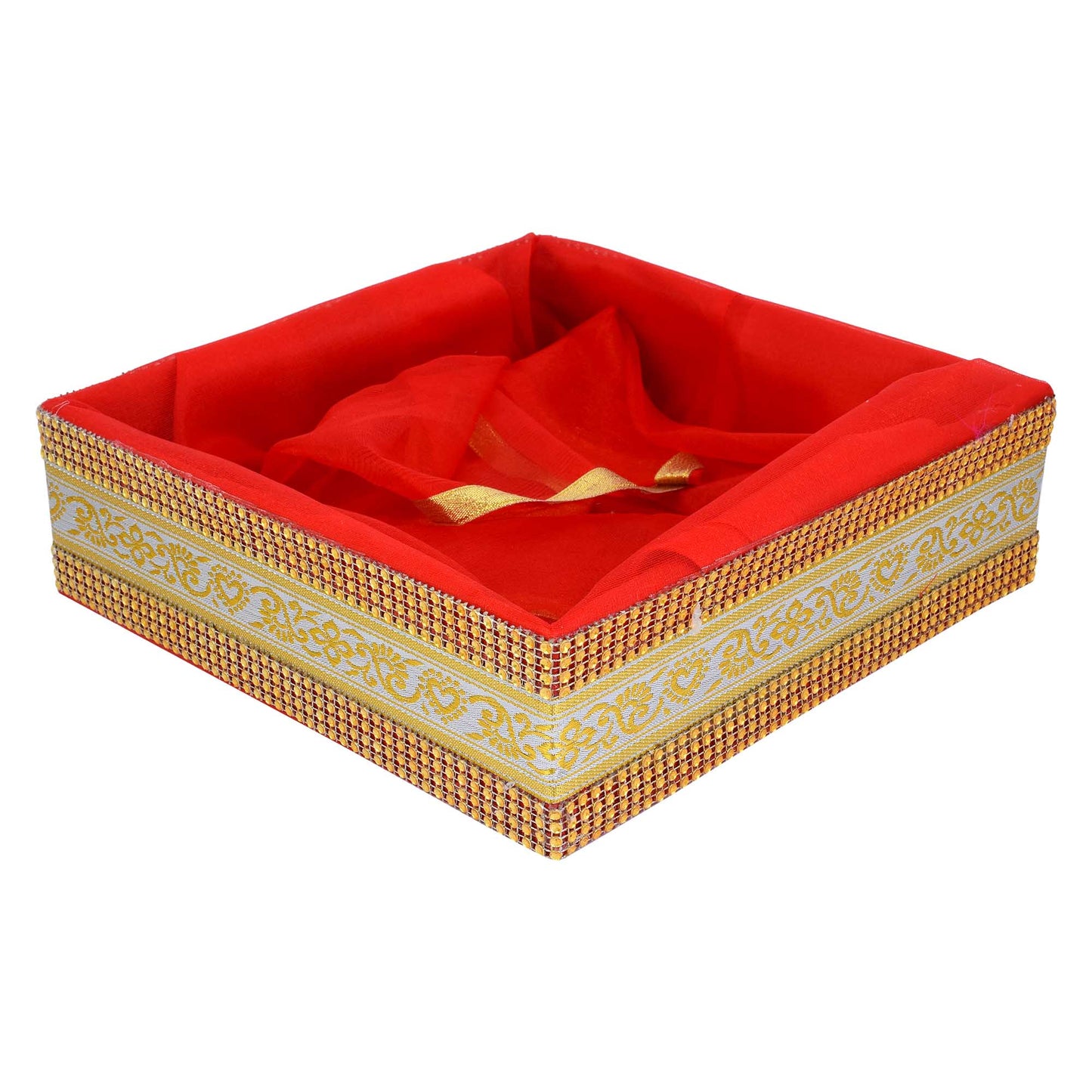 5 Piece Combo Large Decorative Sweet Box Set (12x12x3 Inch) | Festive Gift Packing Box for Diwali, Wedding & Return Gifts | Grownex Packaging | Basket & Tray