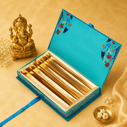 Ganesha Floral Heritage Gift Box | Ribbon-Pull Premium Modak & Sweet Packaging