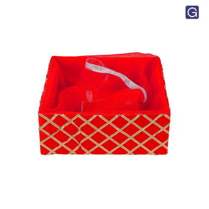 Square Lace Red Gift Basket  | Festive & Return Gift Packaging