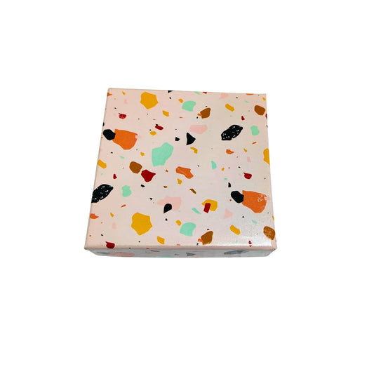 4 Pcs Cavity Chocolate Box – Stone Print | 10.2 × 10.2 × 3.2 cm Food Safe Gift Box | Grownex Packaging | Chocolate Box