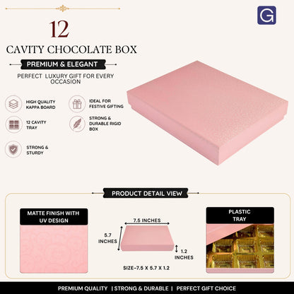 Baby Pink 12 Cavity Chocolate Box