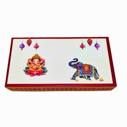 Designer Ganesha Sweet Box with Elephant Print – Festive Gift Packaging | Grownex Packaging | Sweet Box