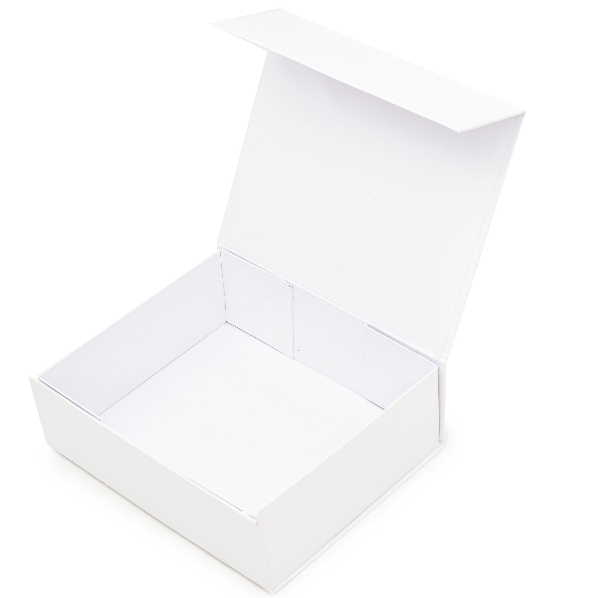 Premium White Magnetic Rigid Gift Box – 10x8x2 Inches | Grownex Packaging | Hamper Box