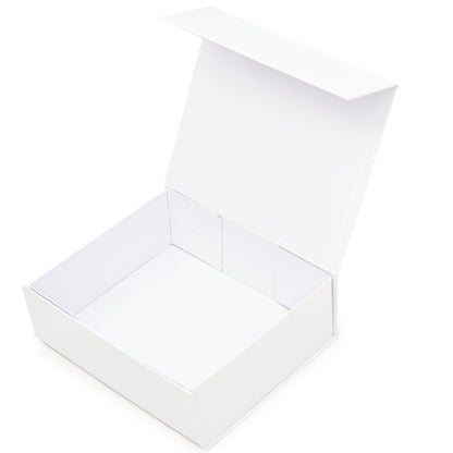 Premium White Magnetic Rigid Gift Box – 10x8x2 Inches | Grownex Packaging | Hamper Box