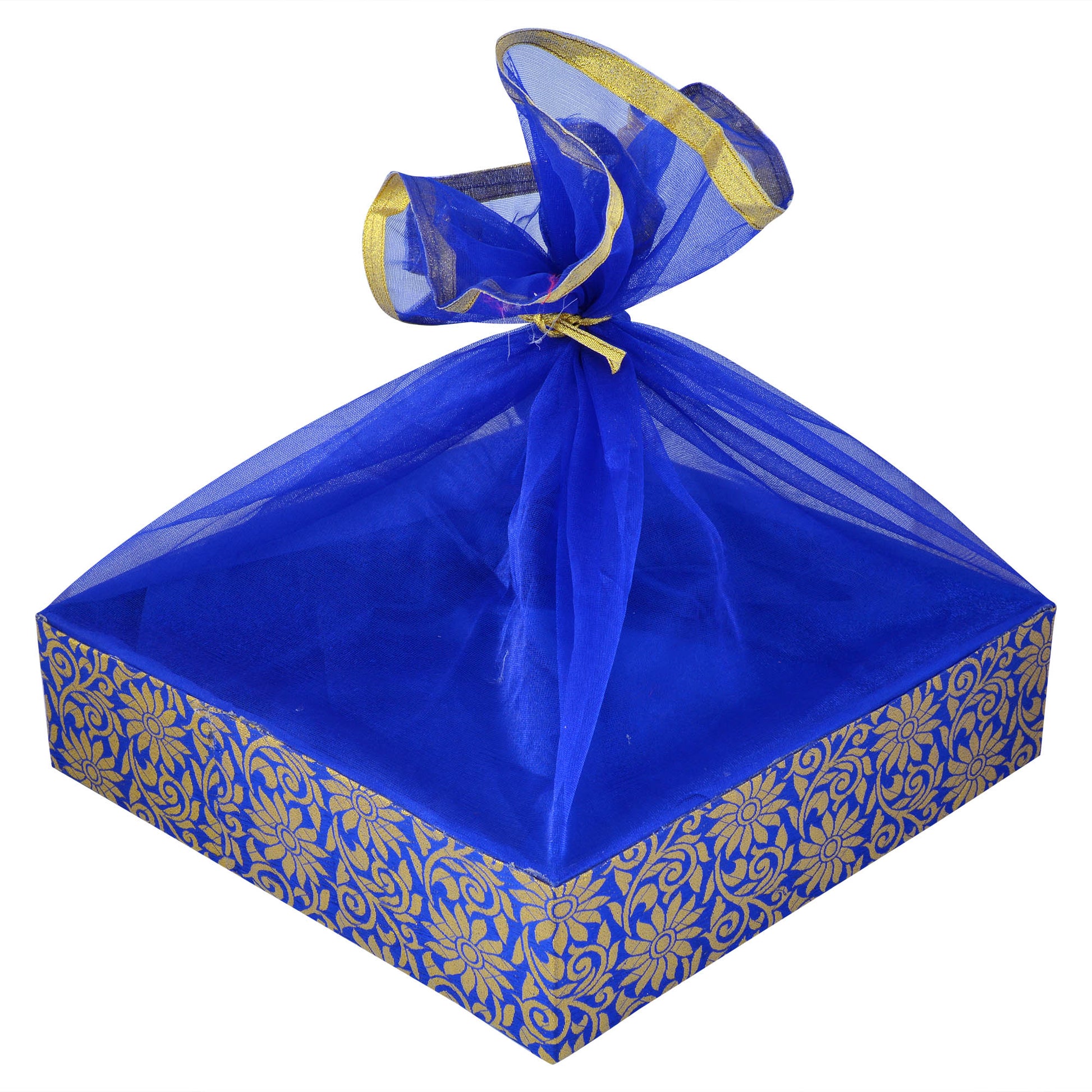 5 Piece Combo Large Decorative Sweet Box Set (12x12x3 Inch) | Festive Gift Packing Box for Diwali, Wedding & Return Gifts | Grownex Packaging | Basket & Tray