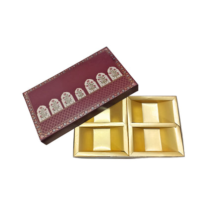 Cherry Red Foil Print Premium Dry Fruit Box
