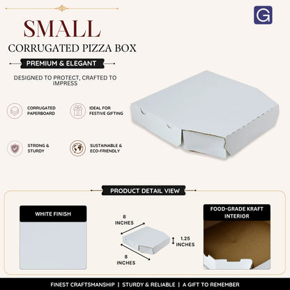 Small Corrugated Pizza Box 8x8 Inch | Personal Pizza Packaging