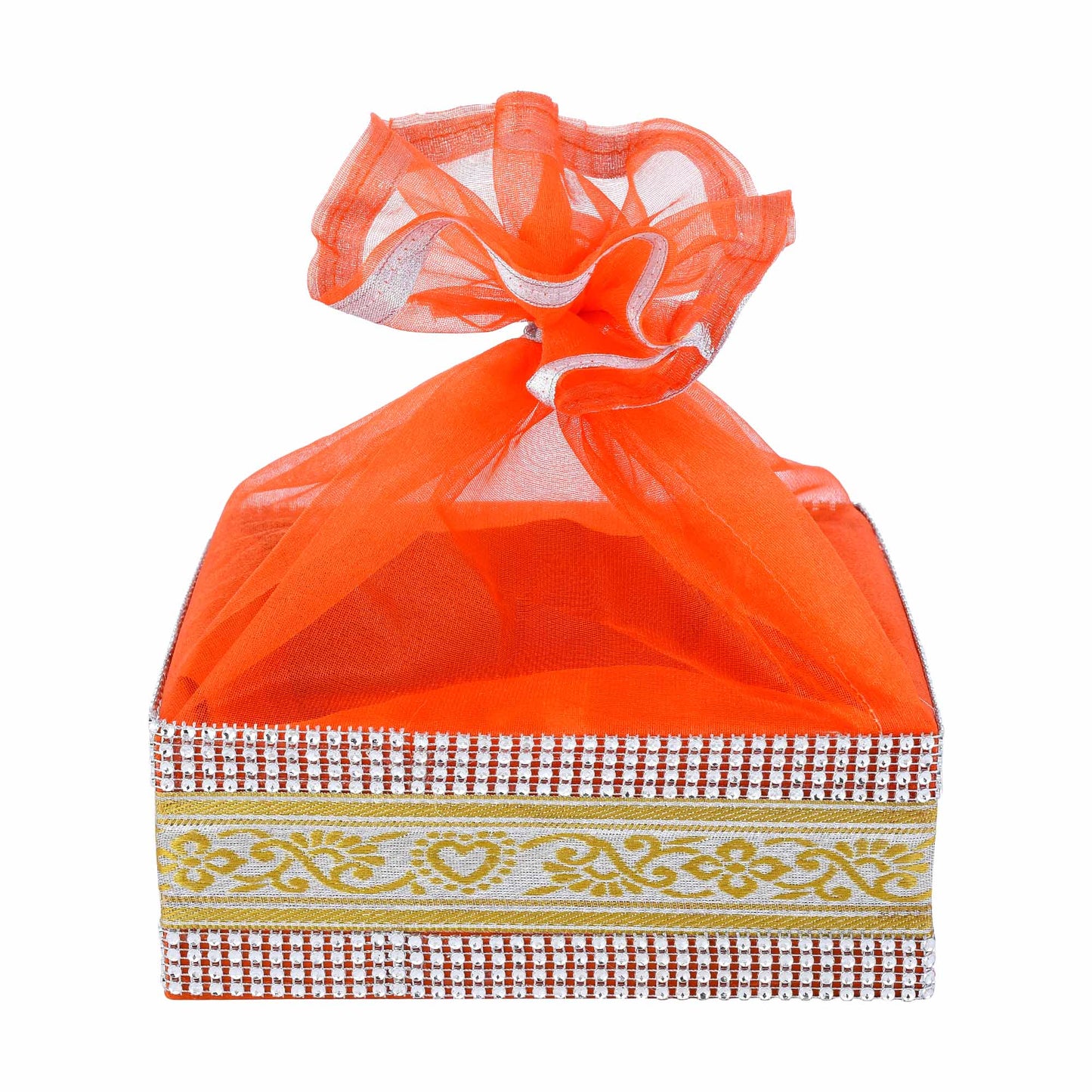 4 Jar Hamper Basket Orange