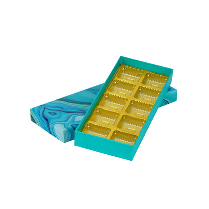 Marble Blue 10 Cavity Chocolate Box
