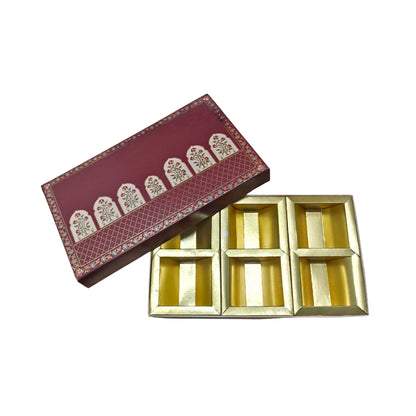 Cherry Red Foil Print Premium Dry Fruit Box