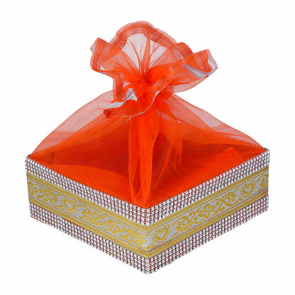 4 Jar Hamper Basket Orange