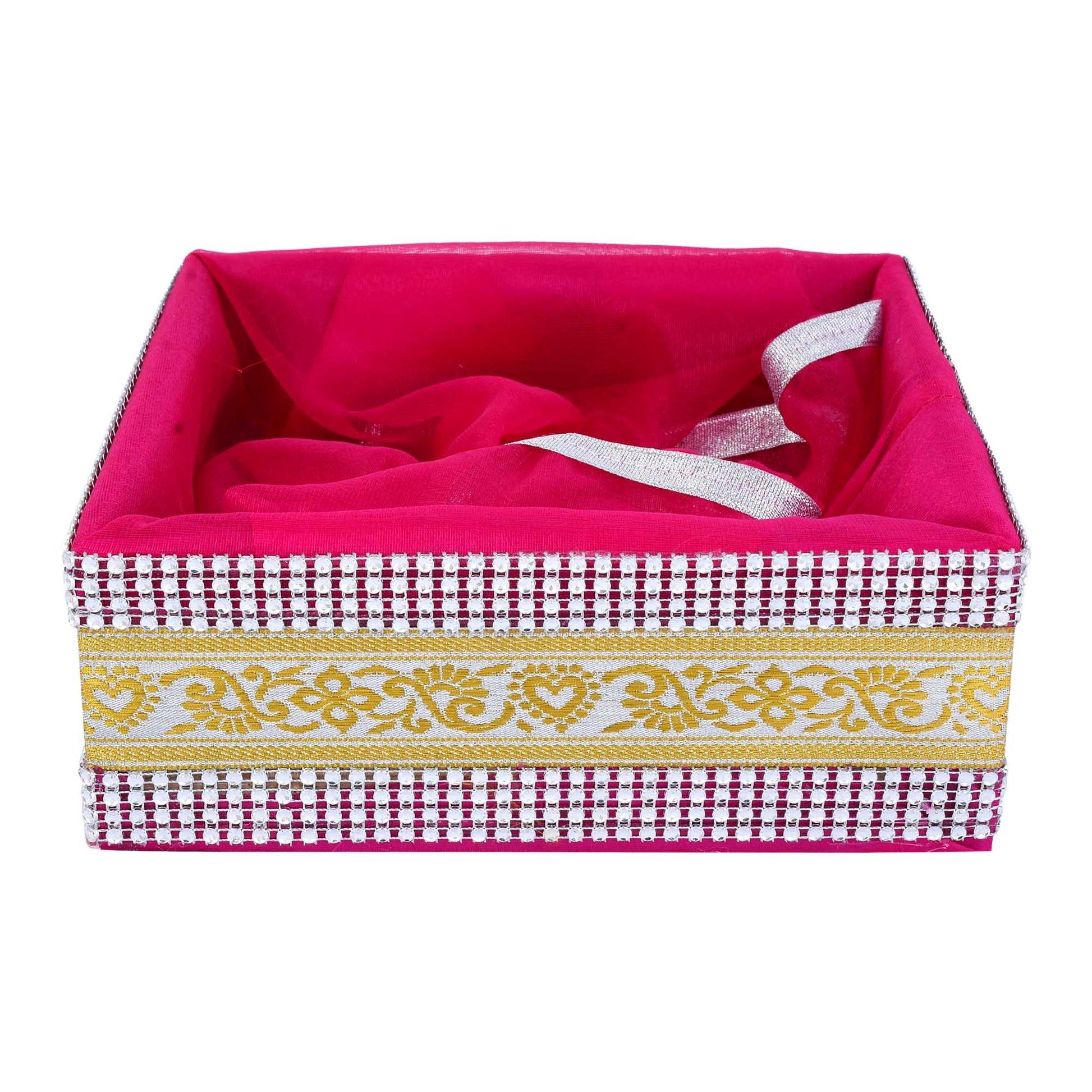 5 Piece Combo Large Decorative Sweet Box Set (12x12x3 Inch) | Festive Gift Packing Box for Diwali, Wedding & Return Gifts | Grownex Packaging | Basket & Tray