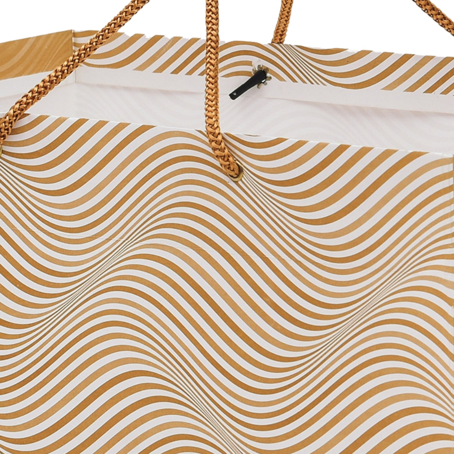 Golden Zebra Print Paper Bag 13x8.5x6 Inch | Luxury Hamper & Festive Gift Packaging
