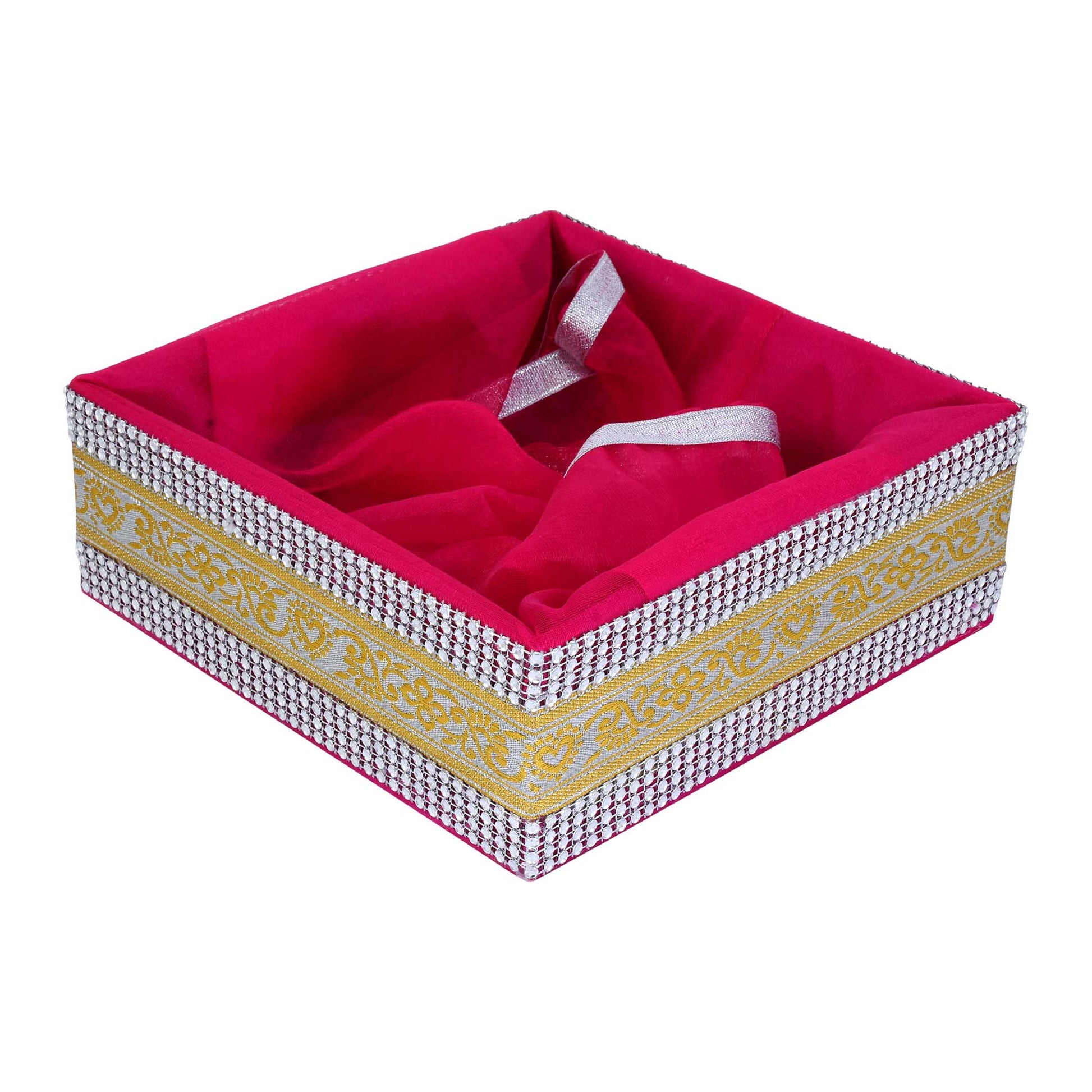 5 Piece Combo Large Decorative Sweet Box Set (12x12x3 Inch) | Festive Gift Packing Box for Diwali, Wedding & Return Gifts | Grownex Packaging | Basket & Tray