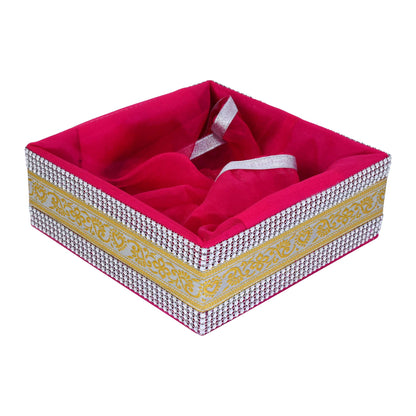 5 Piece Combo Large Decorative Sweet Box Set (12x12x3 Inch) | Festive Gift Packing Box for Diwali, Wedding & Return Gifts | Grownex Packaging | Basket & Tray
