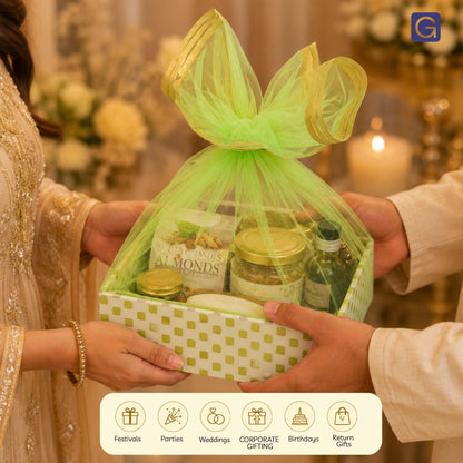 Lime Green Hamper Basket | Stylish Basket for Festive & Corporate Gifting
