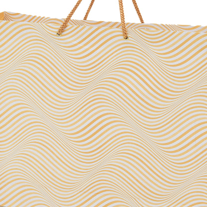 Golden Zebra Print Paper Bag 11.5x4.5x13.5 Inch | Luxury Boutique & Festive Packaging
