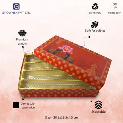 1 Kg Red Elephant Premium Sweet Packing Box | Grownex Packaging | Sweet Box