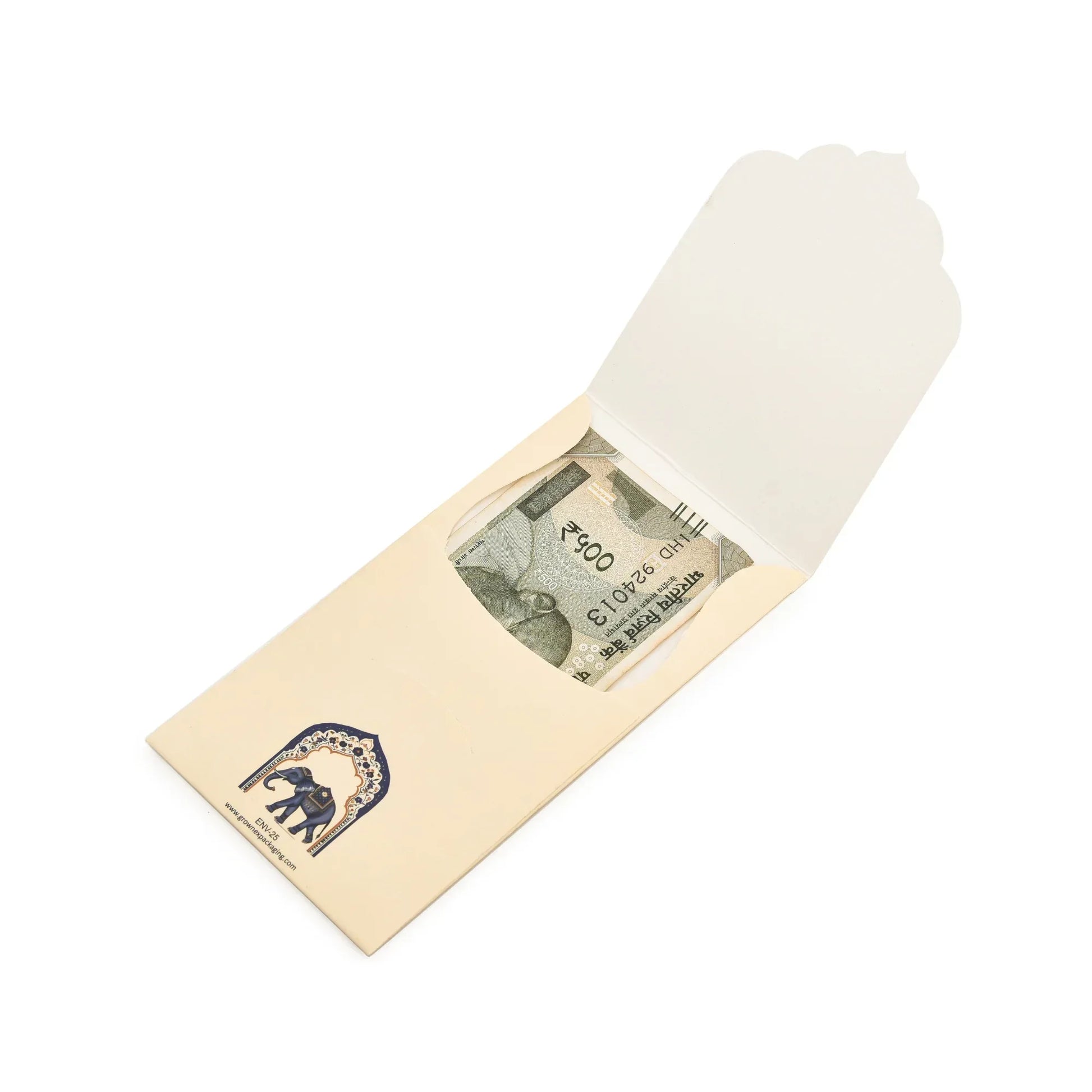 Personalized White Elephant Foil Envelope (7.25 x 3.5 Inch) | Money Envelope | Grownex Packaging |