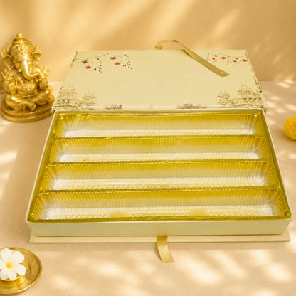 Royal Heritage Ganesha Gift Box | Elephant Procession & Palace Design Premium Sweet