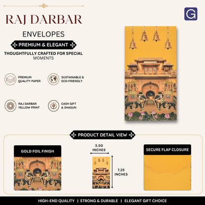 Raj Darbar Yellow Royal Elephant Palace Envelope