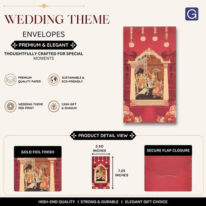 Red Royal Wedding Procession Envelope